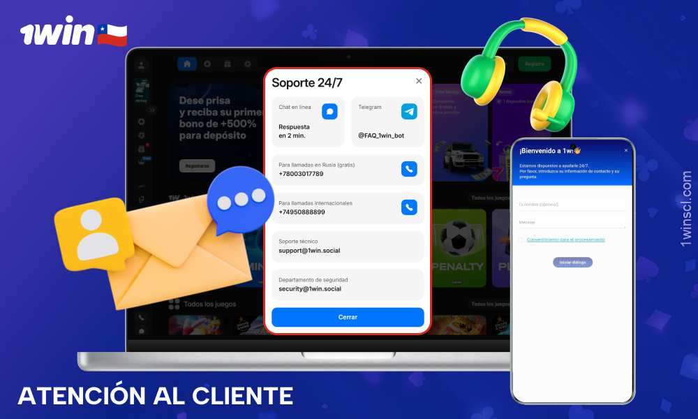 El equipo de asistencia de 1win Chile está disponible las 24 horas del día a través del chat en línea y el correo electrónico
